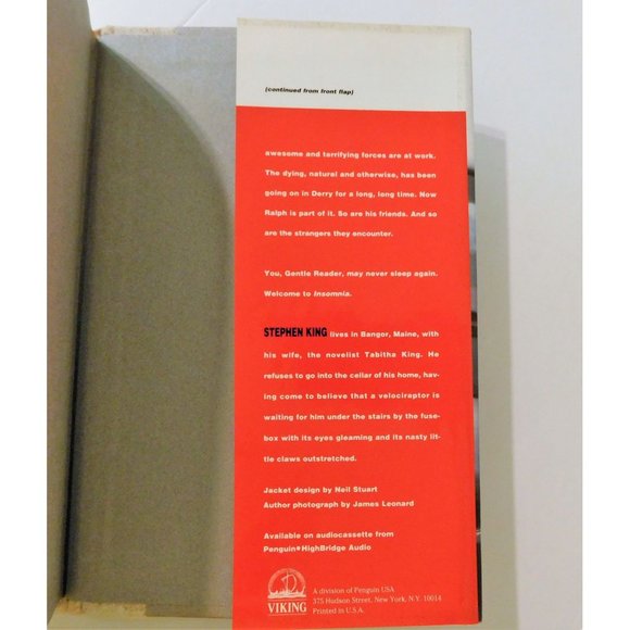 Insomnia by Stephen King 1994 Hardcover Jacket Horror - Picture 6 of 7